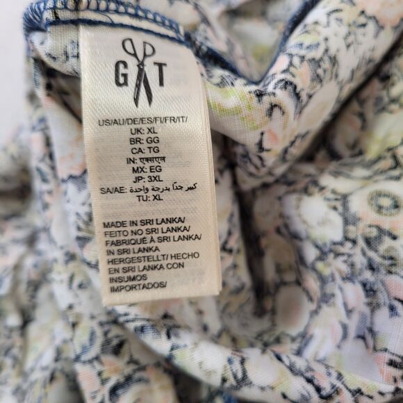 GOODTHREADS Relaxed-Fit Floral Linen Flutter Sleeve Peasant Dress Size X-Large - Picture 11 of 14